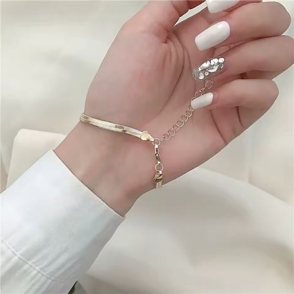 Silbernes-Schlangenketten-Armband