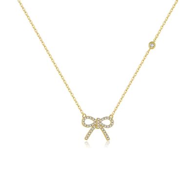 Silberne Schleifen Halskette Ringsilber