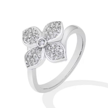 Silberner Kleeblatt Ring für Damen Ringsilber