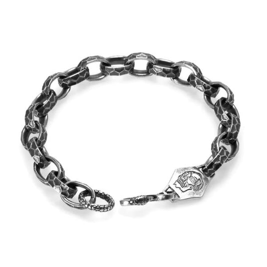 Silbernes-Armband-mit-Adlerkopf-Symbol