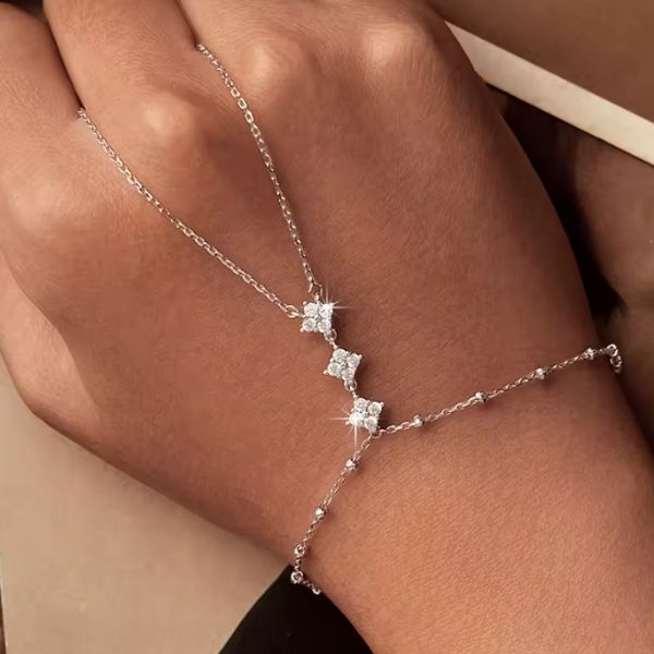 Silberne-Handketten-Armband-fur-Damen