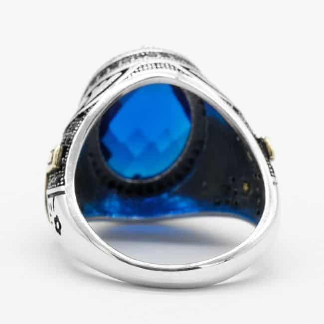 Silberring-mit-Blauem-Zirkon-Stein