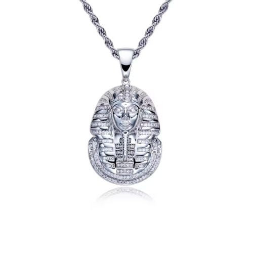 Speziell designte Halskette mit Pharaonen-Mumienmaske Ringsilber