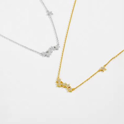 Sternförmige Damen Halskette Ringsilber