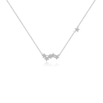 Sternförmige Damen Halskette Ringsilber