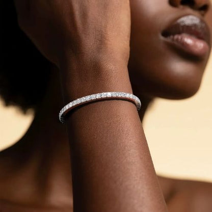 Tennisarmband mit Moissanit Stein Ringsilber