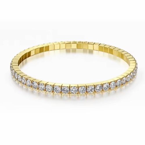 Tennisarmband mit Moissanit Stein Ringsilber