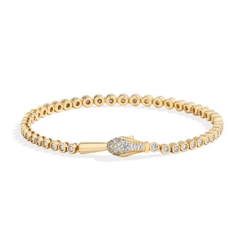 Tennisarmband mit Schlangenverschluss Ringsilber