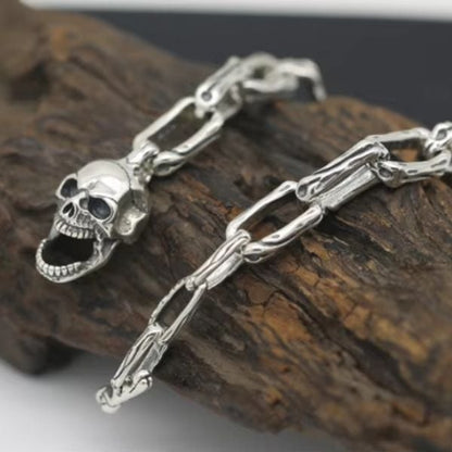 Totenkopf-Silber-Herren-Armband