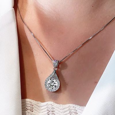 Tropfenförmige Damen Halskette