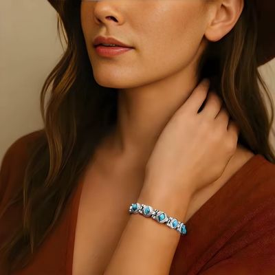 Magnet Armband mit Türkis Stein