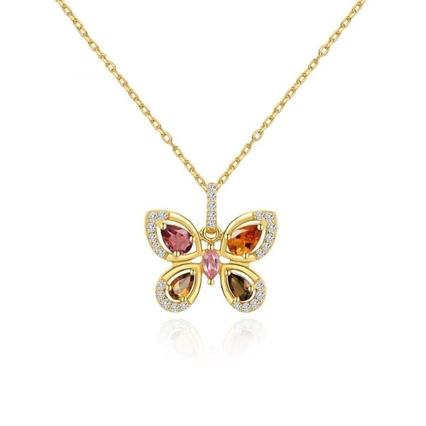 Turmalin-Stein-Schmetterling-Ketten-fur-Damen