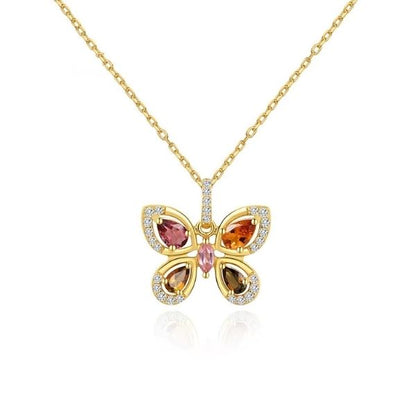 Turmalin-Stein-Schmetterling-Ketten-fur-Damen