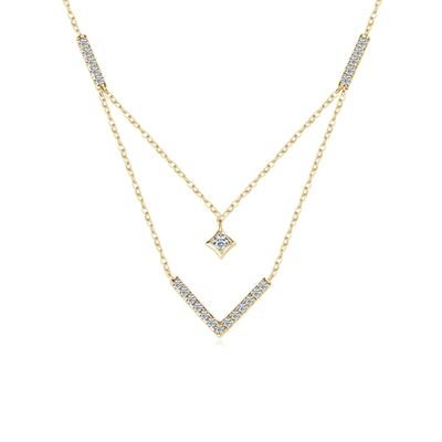 V-förmige Halskette Ringsilber