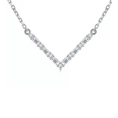 V-förmige Halskette Ringsilber