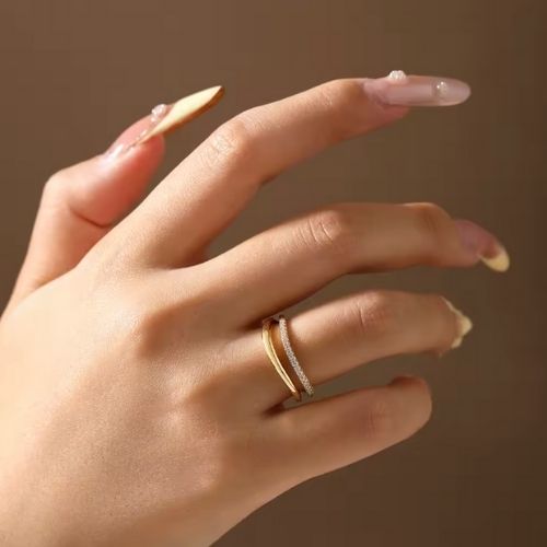 Vergoldete Damen Ringe Ringsilber