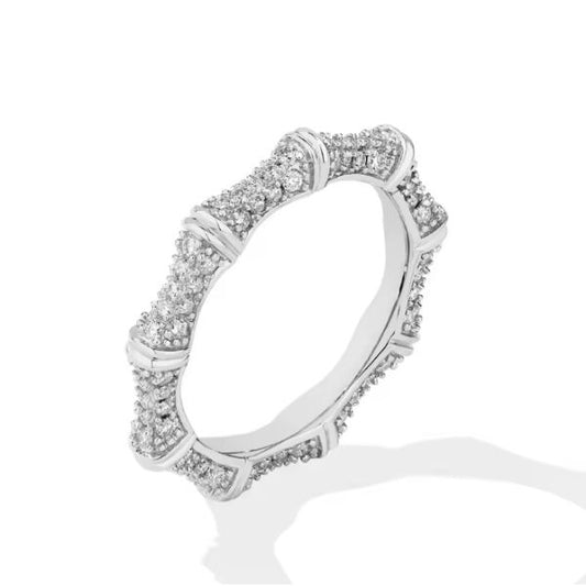Verlobungsringe aus 925 Sterling Silber mit Bambus-Design Ringsilber