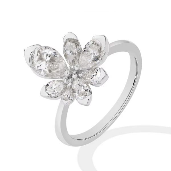 Verlobungsring mit Blumenmuster Ringsilber