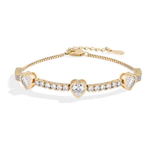 Verstellbares Tennisarmband für Damen Ringsilber