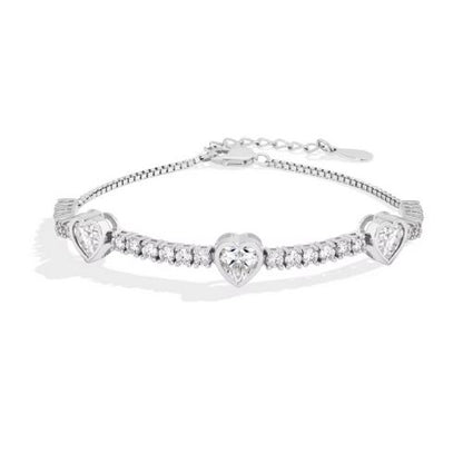 Verstellbares Tennisarmband für Damen Ringsilber
