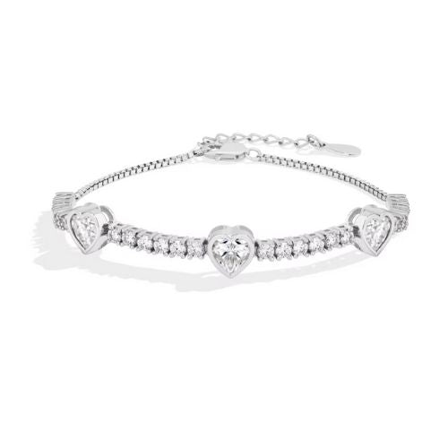 Verstellbares Tennisarmband für Damen Ringsilber