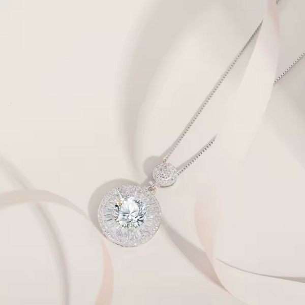 Vintage-Damen-Silber-Halskette