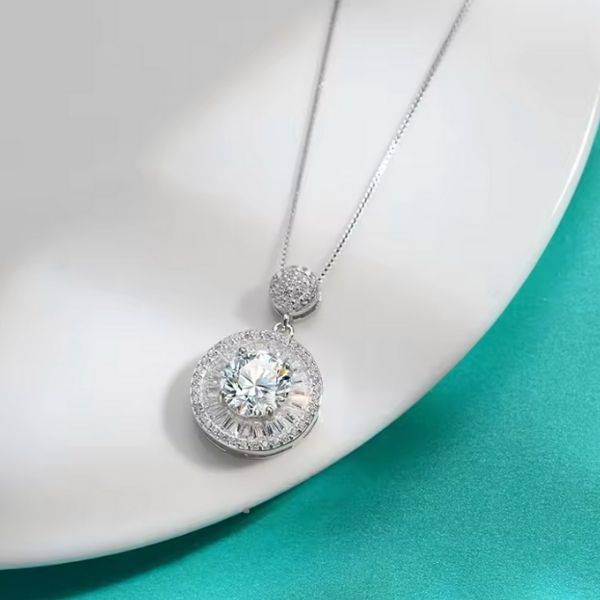 Vintage-Damen-Silber-Halskette
