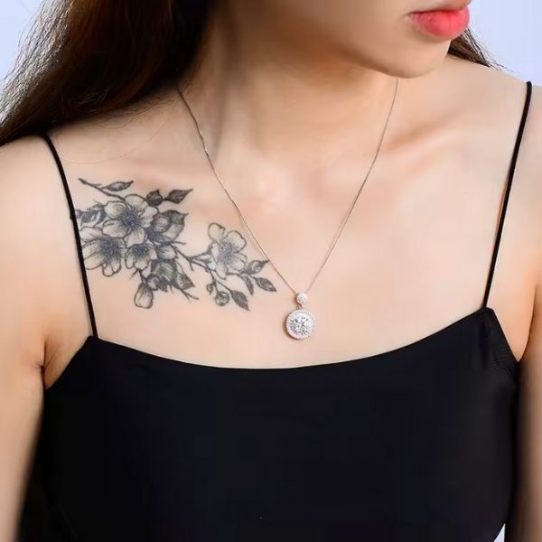 Vintage-Damen-Silber-Halskette