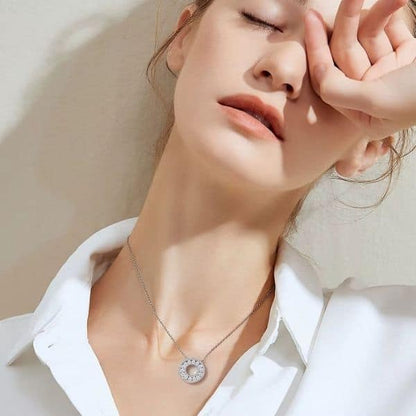 Vintage-Moissanit-Stein-Runde-Halskette