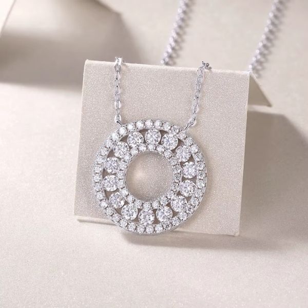 Vintage-Moissanit-Stein-Runde-Halskette