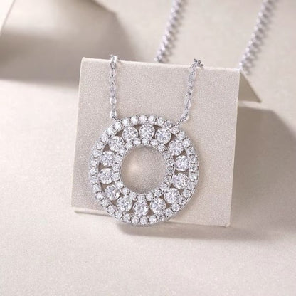 Vintage-Moissanit-Stein-Runde-Halskette