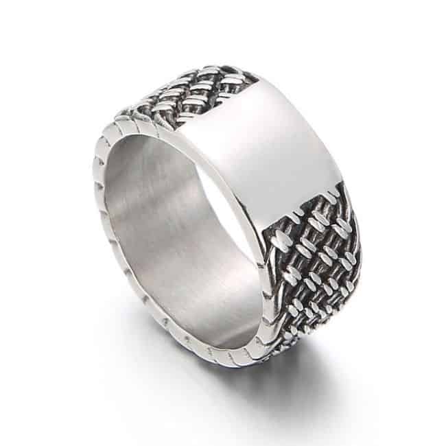 Vintage Herrenring aus Edelstahl