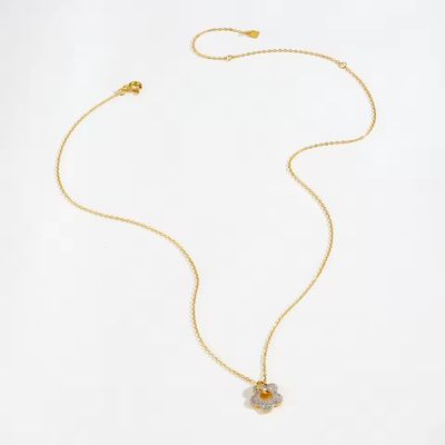 Zirkon-Stein-Blumenkette Ringsilber