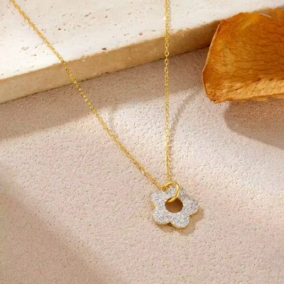 Zirkon-Stein-Blumenkette Ringsilber