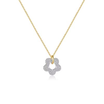 Zirkon-Stein-Blumenkette Ringsilber