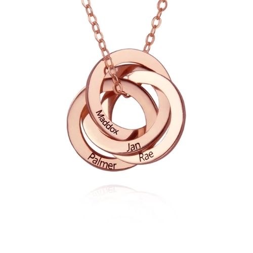 Personalisierte Kette für Mütter Ringsilber