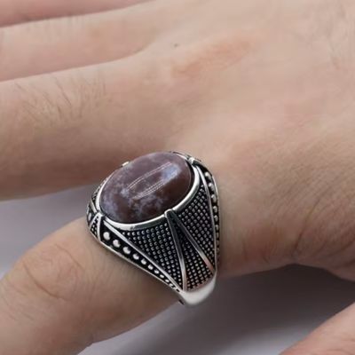 Herrenring mit Onyx Stein Ringsilber