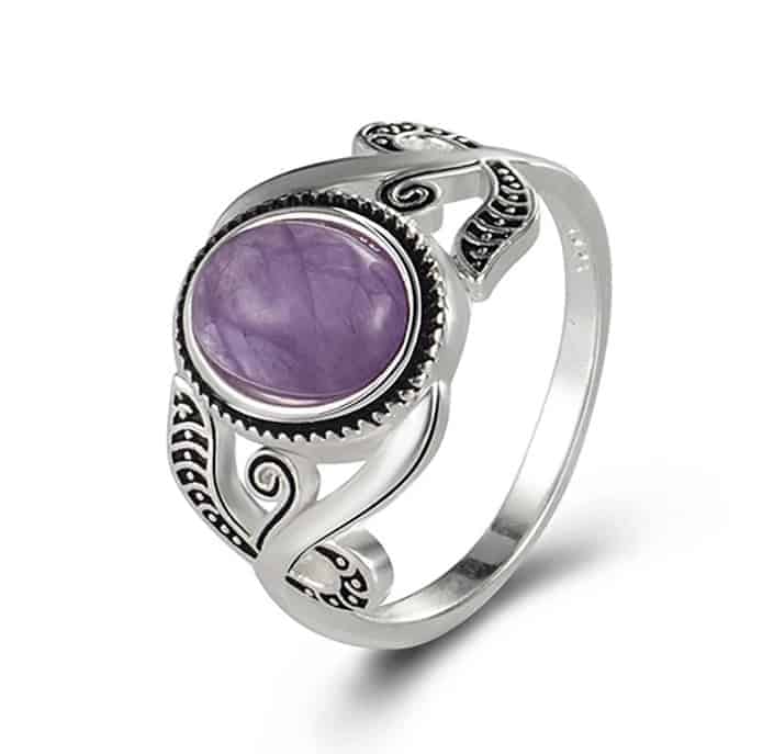 Silberring mit violettem Amethyst