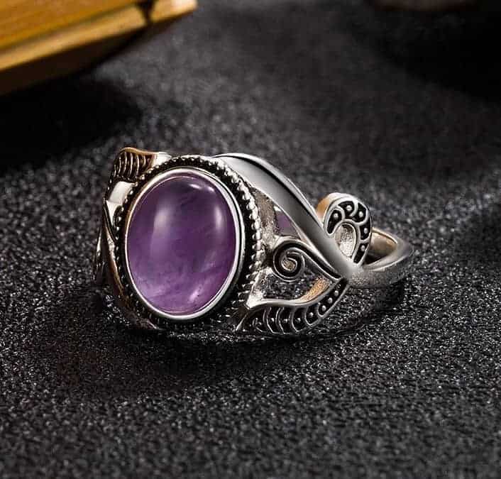 Silber Ring mit violettem Amethyst