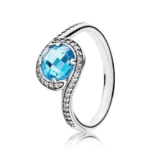 Silberring mit blauem Zirkon für Damen