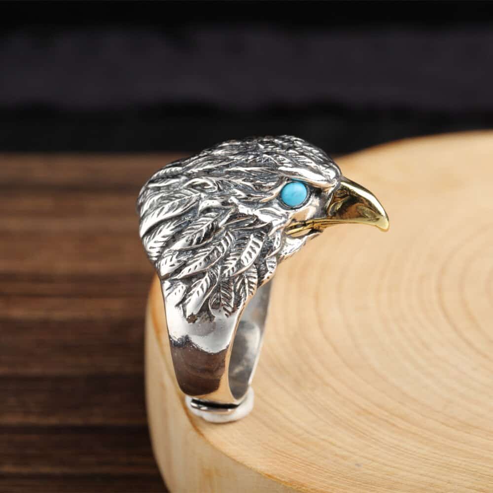 Außergewöhnliche Adler Förmiger Sterling Silber Ring für Männer