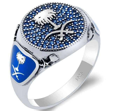 Silber Ring mit blauem Zirkonstein