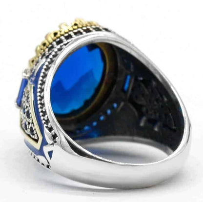 Blauer Edelstein Ring für Männer