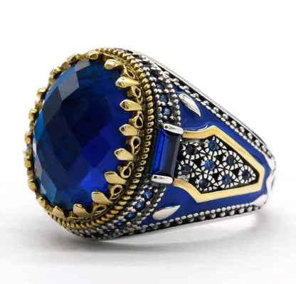 Blauer Edelstein Ring für Herren