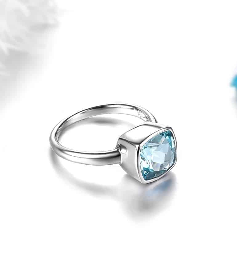 Silberring mit blauem Stein für Damen