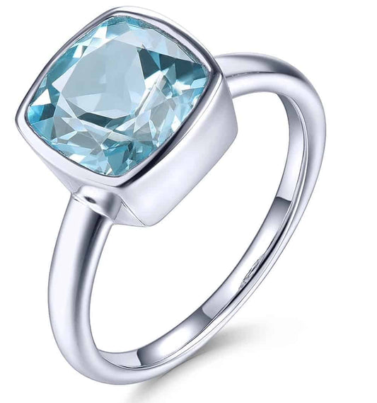 Silberring mit blauem Stein für Damen