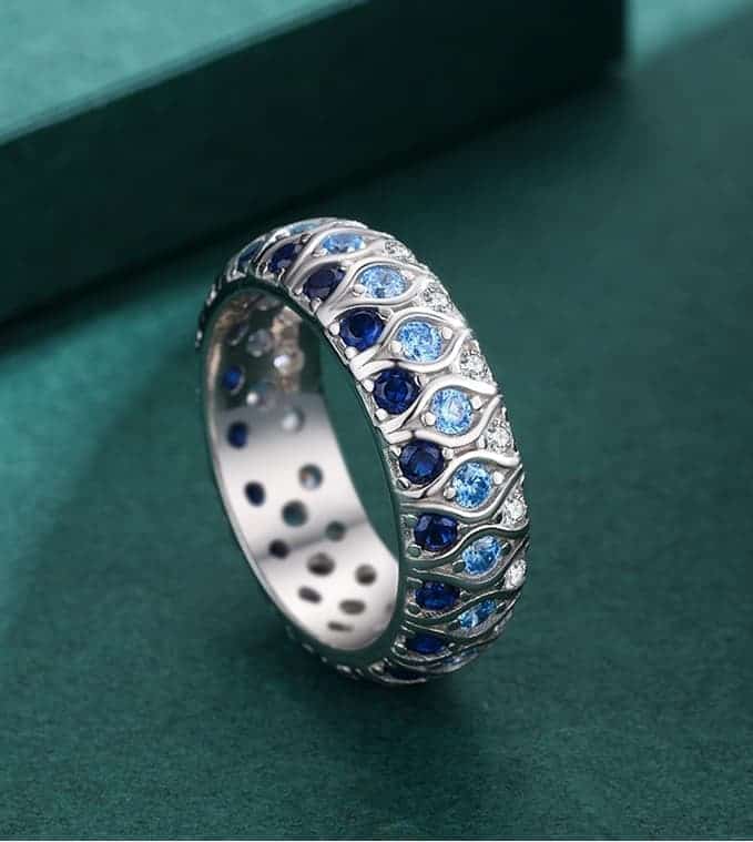 Blauer Zirkon Stein Silberring für Damen