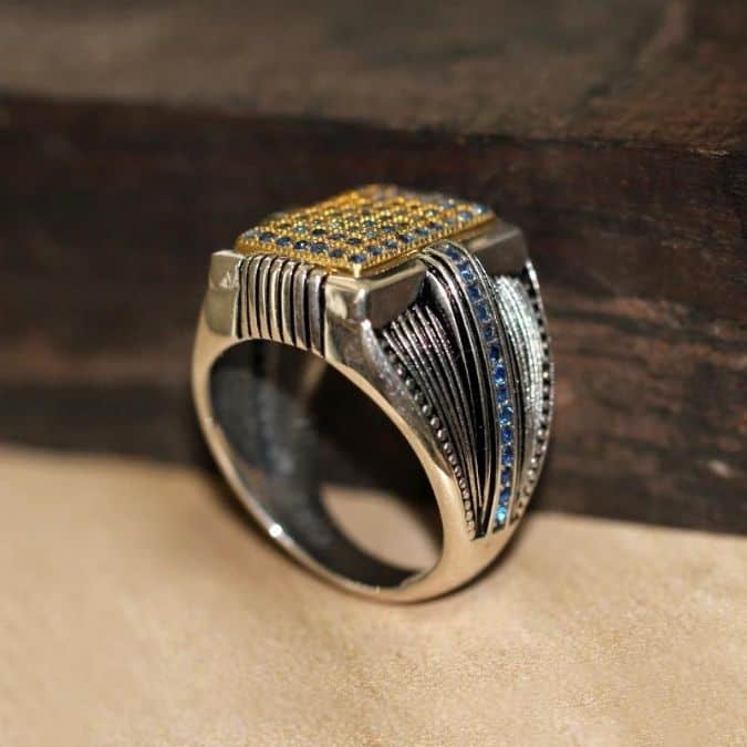 Blauer-Zirkon-Stein-ubertriebener-Silber-Ring