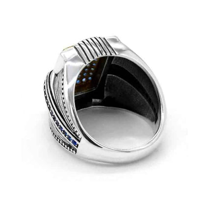 Blauer-Zirkon-Stein-ubertriebener-Silber-Ring