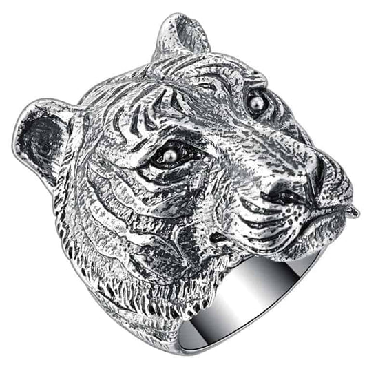 Silberring mit Löwenkopf-Design
